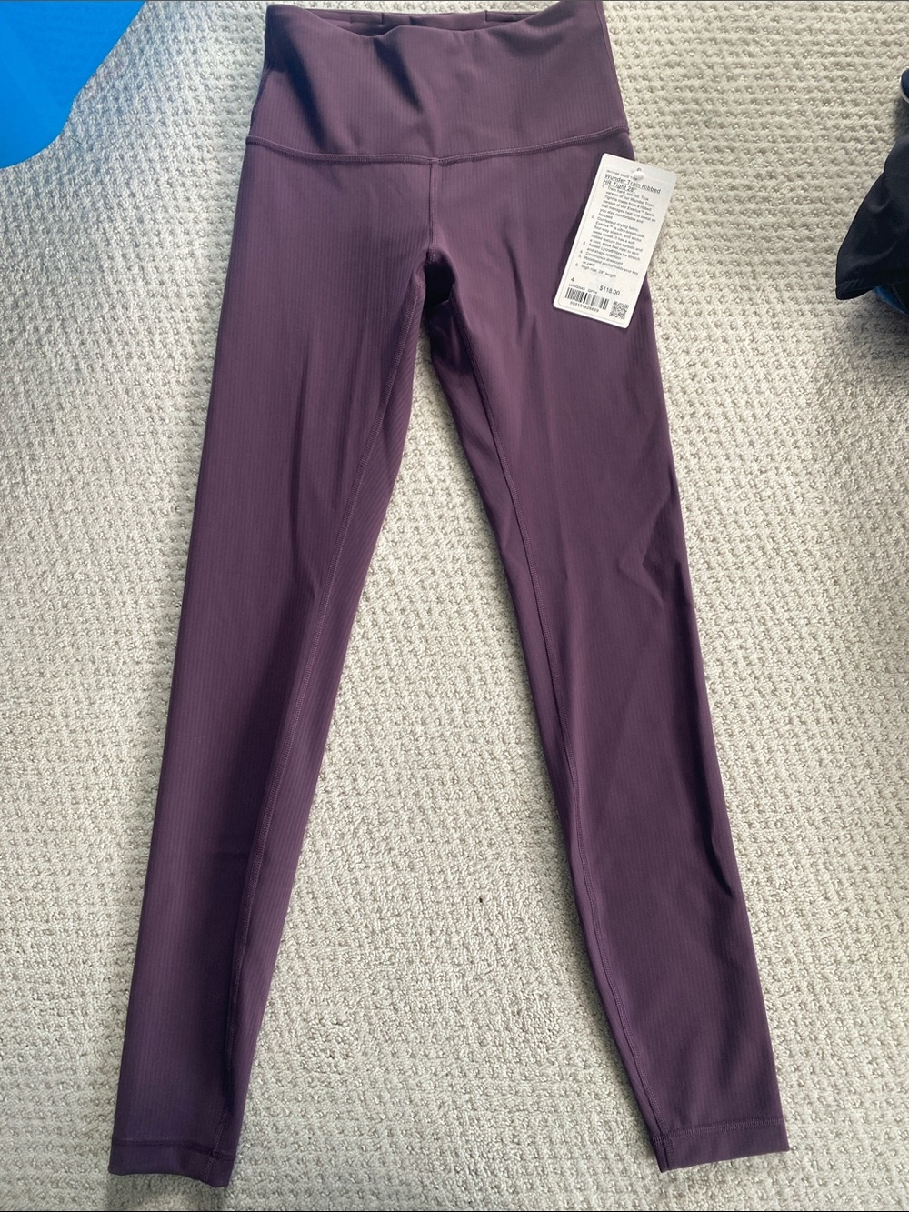 NWT Lululemon Wunder Train Ribbed High-Waist Leggings 28”, size 4